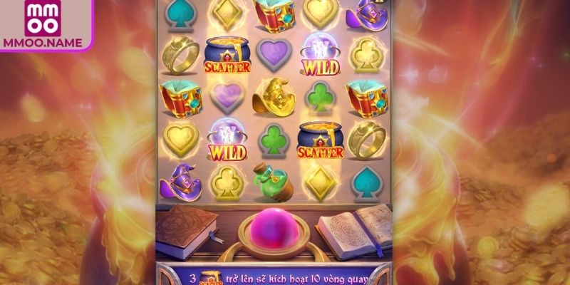 Vàng Giả Kim MMOO - Slot Game Giả Kim Thuật Đầy Ma Lực 3 Khai thác mini game Kho Báu trong Vàng Giả Kim MMOO